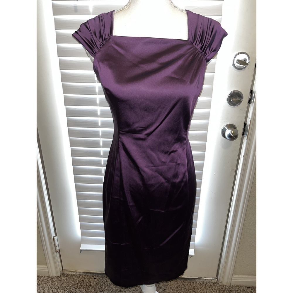 Calvin Klein Pencil Cocktail Knee‎ Length Purple Dress Size 4